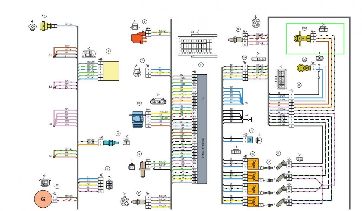 Калина 1 схема электрическая Контент Андрей1117 - Страница 20 - AUTO TECHNOLOGY